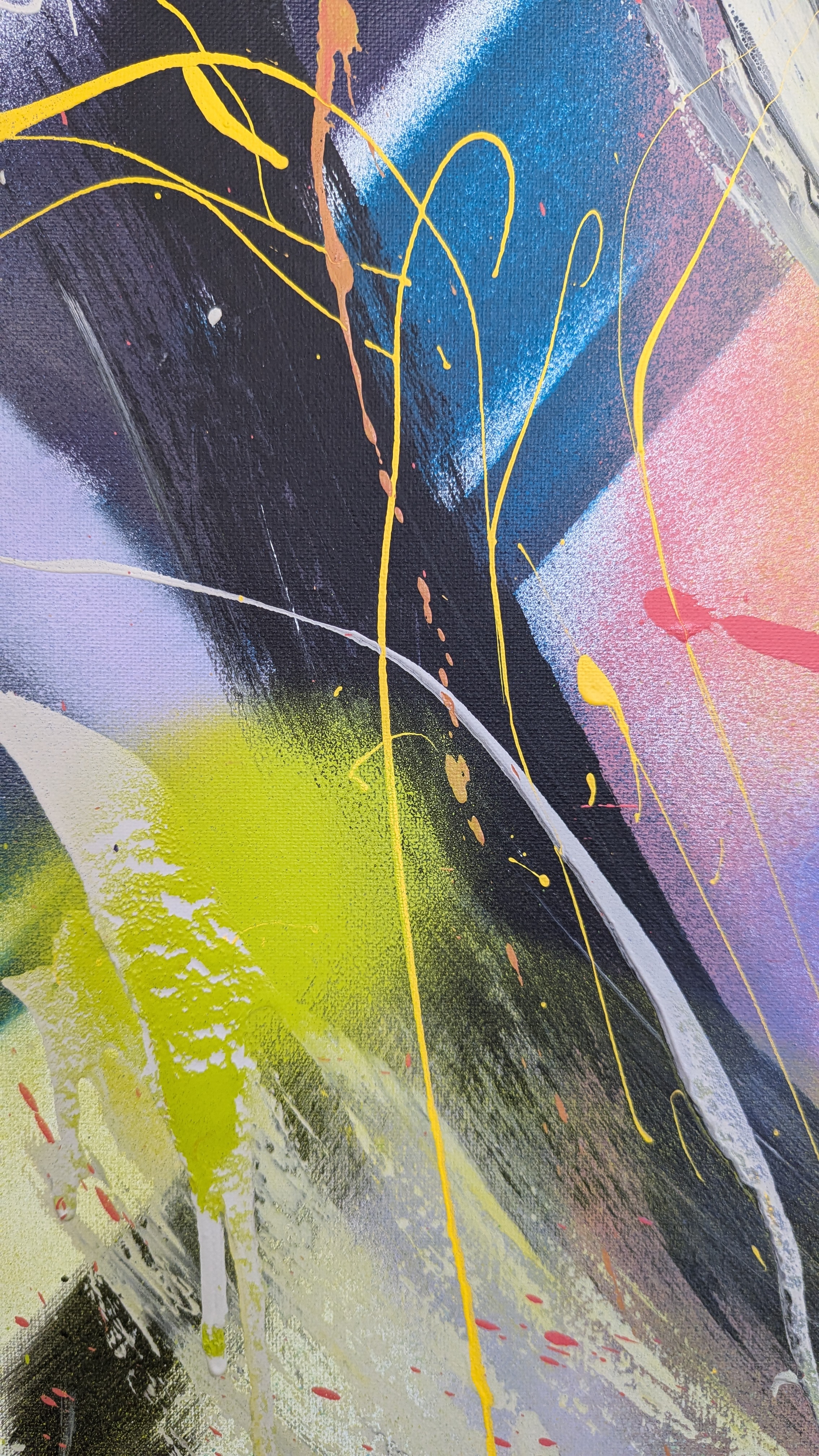 Office corridor with rotating art display